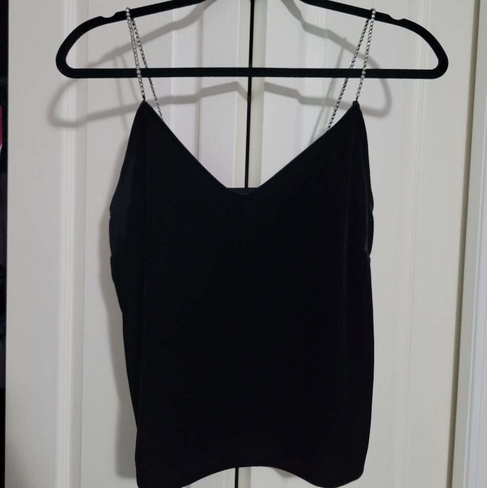 Dynamite, black velvet crop top